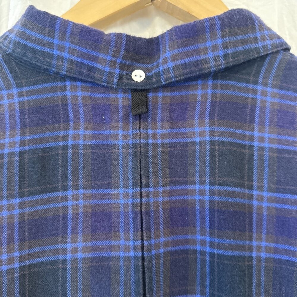 rag & bone Navy and Black Plaid Long-Sleeve Button Shirt with Subtle Purple - Picture 6 of 7